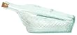 Spanish Recycled Glass Basket Bottle with Cork 10.75"L 32oz Set / 2