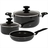 New Strain Non stick Aluminum 5Pc Cookware Set Reinforced glass lids w/steel rims and vapor chimney 31UEb1xUsXL. SL160 New Strain Non stick Aluminum 5Pc Cookware Set Reinforced glass lids w/steel rims and vapor chimney