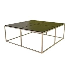 Large Square Coffee Table - Modern Black Oak Finish