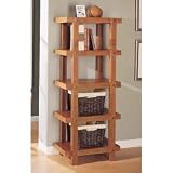 5 Tier Shelf (Oak) (63.25H x 26W x 17D)
