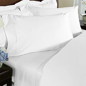 Solid White 300 Thread Count California King size Sheet Set 100 % Egyptian Cotton 4pc Bed Sheet set (Deep Pocket)