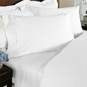 California King Size 600 Thread Count Solid White Sheet Set+ bonus of 2 extra pillowcases 100 % Egyptian Cotton 4pc Bed Sheet Set (Deep Pocket) By sheetsnthings