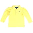 Ralph Lauren Long-sleeved Baby Girl Polo Shirt In Yellow, Blue Pony Logo By Ralph Lauren