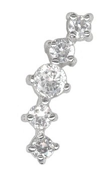 Dazzling Jeweled Cartilage Earring Stud-Cartilage Jewelry-16g