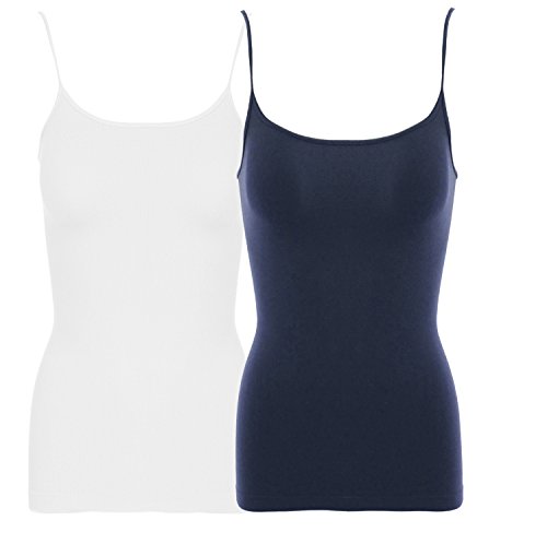 Sugarlips Basic Seamless Camisole 125 (2PACK: NAVY/WHITE)