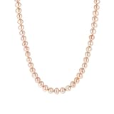 Pink Freshwater Cultured AA Quality Pearl Necklace with 14k White Gold Clasp (6.5-7mm), 60