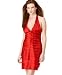 BCBGMAXAZRIA Satin Halter Tiered Dress