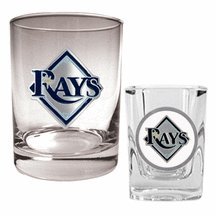 Tampa Bay Rays MLB Rocks Glass & Shot Glass Set