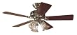 Hunter 20434 The Beacon Hill Three-Light 42-Inch Five-Blade Ceiling Fan, Bright Brass with Clear Globes