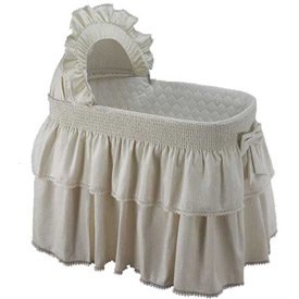 Paradise Rainbow Ecru Bassinet Liner Skirt and Hood - Size 13x29B004SII1MY