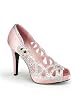 Pinup Couture AVA-12, 4 1/2 Inch Heel Peep Toe Pump With Rhinestone Cut Out Trim