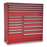 17 Drawer Full Height 60W Multi-Drawer Cabinet - Red