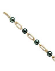 Tahitian Black Pearl Bracelet in 14K Yellow Gold (9-10mm)