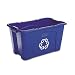 Rubbermaid Commercial Polyethylene 18 Gallon Commercial Stacking Recycle Bin, Rectangular, 16.5" Width x 25.75" Depth x 26.5" Height, Blue