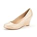 DREAM PAIRS WEDGY Women's Elegant Almond Toe Mid Heel Wedge Pumps Slip On Shoes
