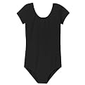 Girls' Short-Sleeve Leotard - Black