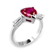 Women's Rosette Ruby Color Cubic Zirconia Rhodium Ring, Size: 6-10