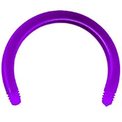 14 Gauge Purple 1/2 Bioplast Flexible Replacement Horse Shoe Circular Barbell
