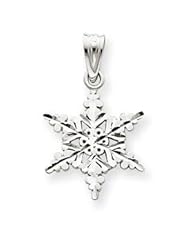 14k White Gold Snowflake Charm Pendant in Gift Box
