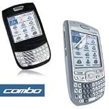 Palm Treo 680, 750 PDA Accessory Bundle Kit - Black Silicon / Silicone Skin Cover Case + Premium Reusable Screen Protector with Lint Cleaning Cloth By Ikross