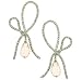 Vera Wang Diamond Earrings w/Briolette Morganite .89ct