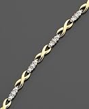 18k Gold Over Sterling Silver Diamond Accent Bracelet