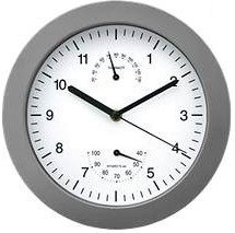 Equity by La Crosse 29002 10-Inch Wall Clock with Indoor Temperature and Humidity Gauges