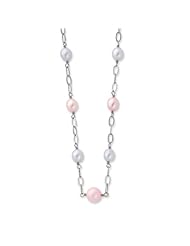 Sterling Silver 18in Pink & Purple Freshwater Cult. Pearl w/ 2in ext. Necklace