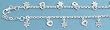 Sterling Silver Italian Anklet - Hearts and Stars - 10'' in Length