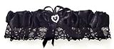 Black Wedding Bridal Toss Garter Lace Rhinestone