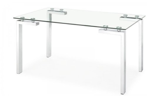 Roca Glass and Chrome Dining Table