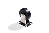 ER Wagner Medium Duty Plate Rigid Caster Nickel 6 Inch Polyolefin Wheel 450 lbs Load Capacity