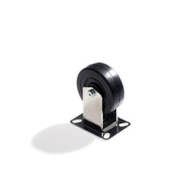 ER Wagner Medium Duty Plate Rigid Caster Nickel 6 Inch Polyolefin Wheel 450 lbs Load Capacity by ER Wagner