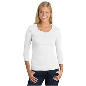 Buy District Threads Junior Ladies 3 4-Sleeve Perfect Weight Scoop Henley by District Threads