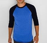 American Apparel BB453 Poly-Cotton 3/4 Sleeve Raglan Shirt