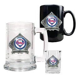 Buy Philadelphia Phillies 2008 World Series Champions 3pc Glass Set (Tankard, Coffee Mug, Shot Glass) by Great American Product