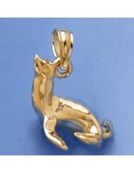 14k Gold Nautical Necklace Charm Pendant, 3d Seal Pendant High Polish
