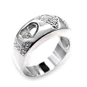 High-Polished Plated Sterling Silver Chopard Clear Cubic Zirconia, Sizes: 5-8