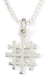 Sterling Silver Jerusalem Cross Pendant by Bob Siemon, 18