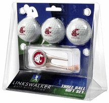 Washington State Cougars 3 Golf Ball Gift Pack With Cap Tool