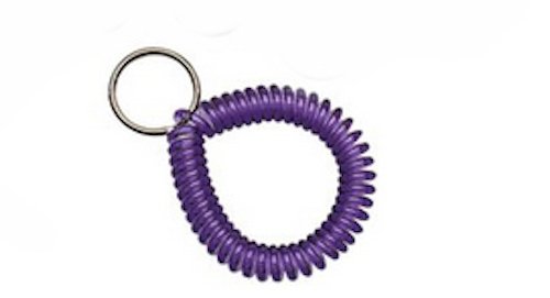 MMF Industries Cool Coil Wrist Holder with Key Ring, Single Coil, Color May Vary (20145AP47)