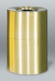 Designer Line Aluminum 62 gallon Aluminum Open Top Satin Brass Aluminum Waste Receptacle AOT62NLSB