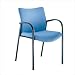 Achieve Stackable Chair with Upholstered Seat and Back Frame: Black, Fabric: Origin - Amethyst