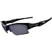 Oakley Flak Jacket XLJ Men's Polarized Sport Angling Specific Authentic Sunglasses w/ Free B&F Heart Sticker Bundle - Polished Black/Deep Blue
