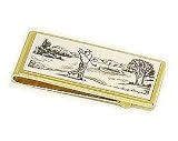 Golf Sketch Gold Money Clip