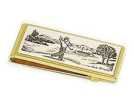 Click here to buy Golf Sketch Gold Plated Money Clip by SZUL.