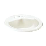 American Standard 0419.444EC.020 Cadet Oval Countertop Sink, 4-Inch Faucet Spacing, White Everclean Surface