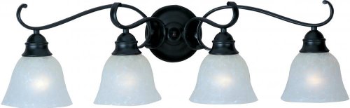 Maxim Lighting 11811ICBK Linda - Four Light Bath Vanity, Black Finish with Ice Glass On Sale