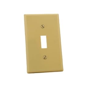 Leviton 86001 1-Gang Toggle Device Switch Wallplate, Standard Size, Thermoset, Device Mount, Ivory