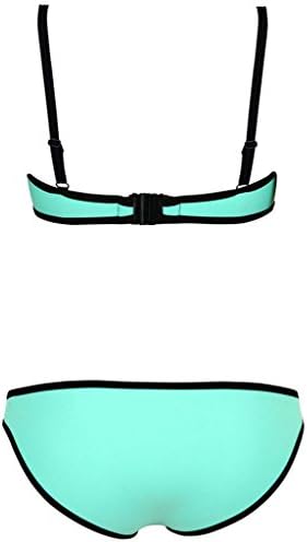 Orcfly Women's Patchwork 2PC Bikini Swimwear Small Mint